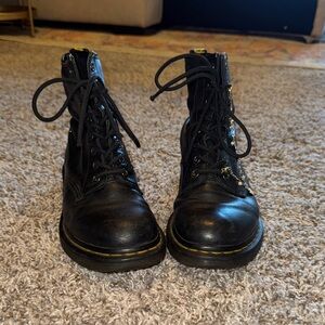 Doc Martens Black Leather Lace-Up Boots